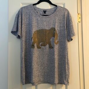 J. Crew Gold Foil Elephant Collectors Short Sleeve T-Shirt